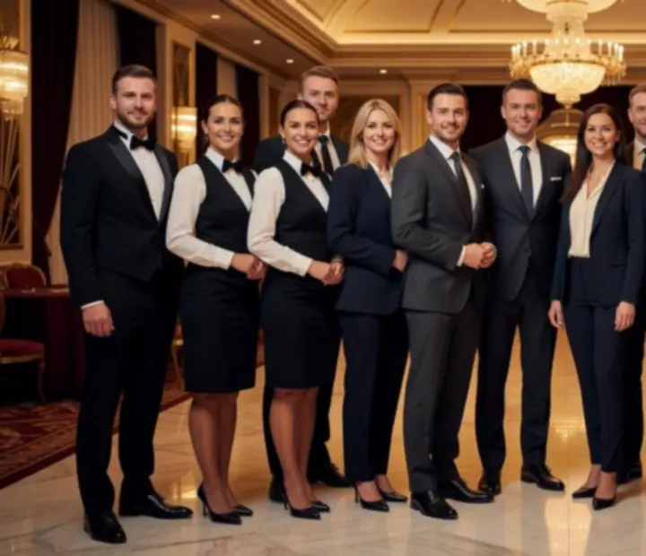 Zespół profesjonalistów obsługujących elegancki event